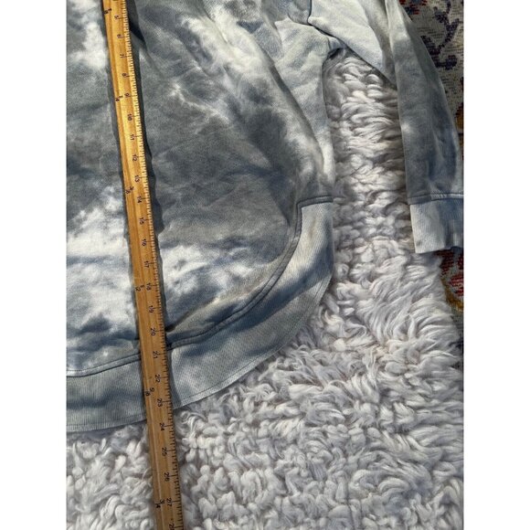 Olive & Oak Womens Sweatshirt Lg Long Sleeve Round Hem Gray White Tie Dye - Picture 5 of 8